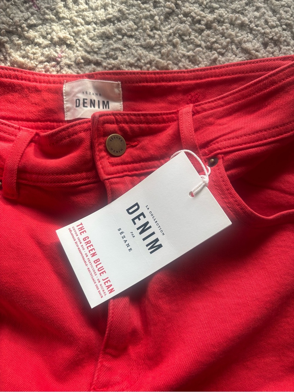 Sézane Le crop pants (red)